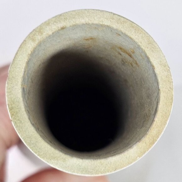 Tall Raymor Ceramic Vase With Brown Diamond Pattern & Speckled White Glaze - Picture 11 of 11